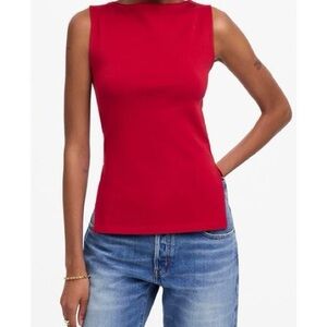 Madewell Sleeveless Boatneck Side Slit Top